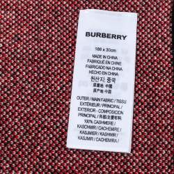 Burberry Bicolor Logo Intarsia Knit Cashmere Football Scarf