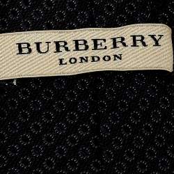 Pre Owned Burberry Black Jacquard Pattern Rohan Silk Tie