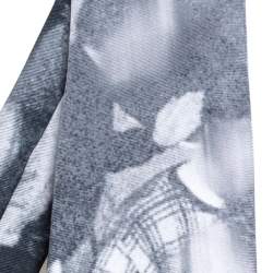 Pre Owned Burberry Monochrome Rave Print Silk Tie