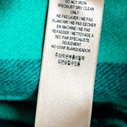 Burberry Green Checked Cashmere Fringed Muffler 