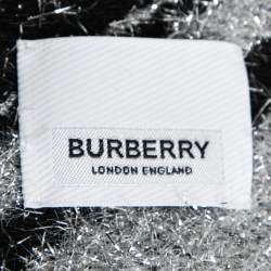 Pre Owned Burberry Black and Metallic Tb Monogram Jacquard Scarf