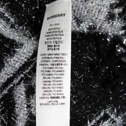 Pre Owned Burberry Black and Metallic Tb Monogram Jacquard Scarf