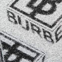 Pre Owned Burberry Black and Metallic Tb Monogram Jacquard Scarf