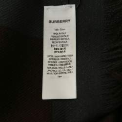 Pre Owned Burberry Maroon/Grey Logo Text Wool Football Scarf