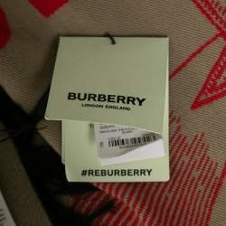Burberry Beige See the Future Wool Football Scarf