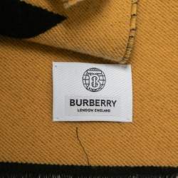 Pre Owned Burberry Dark Grey Star Sky Wool Football Scarf