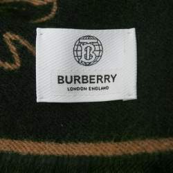 Burberry Brown Oak Leaf Wool Football Scarf