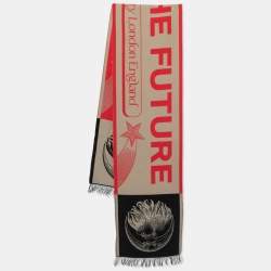 Burberry Archive Beige See the Future Wool Football Scarf
