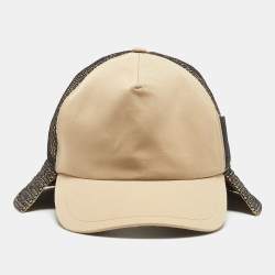 Burberry Beige Cotton & Mesh Trucker Bucket Hat S