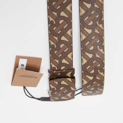 Burberry Brown TB Monogram Coated Canvas Buckle Belt 110CM