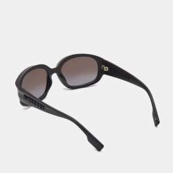 Pre Owned Burberry Black/Brown Gradient B4338 Milton Oval Sunglasses