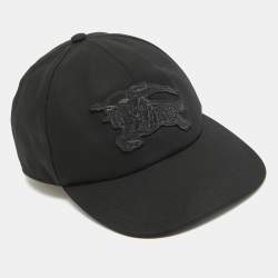 Burberry Black EKD Appliqued Cotton Baseball Cap M
