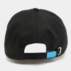 Burberry Black EKD Appliqued Cotton Baseball Cap M