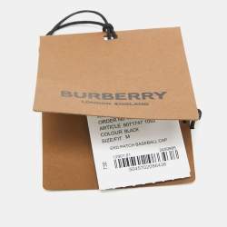 Burberry Black EKD Appliqued Cotton Baseball Cap M