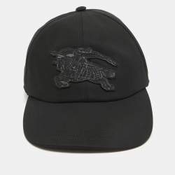 Burberry Black EKD Appliqued Cotton Baseball Cap M