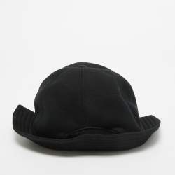 Burberry Black Modal Logo Applique Reconstructed Baseball Cap L