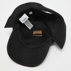 Burberry Black Modal Logo Applique Reconstructed Baseball Cap L