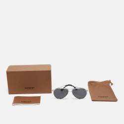 Burberry Black/Silver B 3135 Scott Aviator Sunglasses
