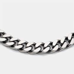 Pre Owned Burberry Olympia Silver Tone Chain Necklace