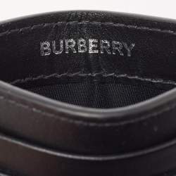 Burberry Black/Blue Check Coated Canvas and Leather Sandon Card Holder