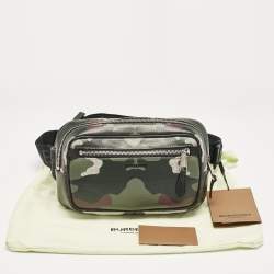 Burberry Mangrove Green Camo Coated Canvas West Belt Bag