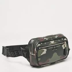 Burberry Mangrove Green Camo Coated Canvas West Belt Bag