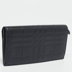 Pre Owned Burberry Black Leather Bifold Long Wallet