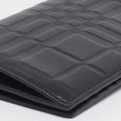 Pre Owned Burberry Black Leather Bifold Long Wallet