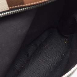 Burberry Dark Birch Brown Check Coated Canvas and Leather Backpack