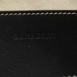 Pre Owned Burberry Grey/Black Canvas and Leather West Belt Bag