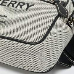 Pre Owned Burberry Grey/Black Canvas and Leather West Belt Bag