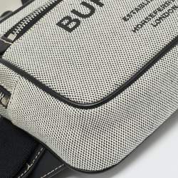 Pre Owned Burberry Grey/Black Canvas and Leather West Belt Bag