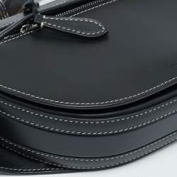Pre Owned Burberry Black Leather Small Olympia Belt Bag