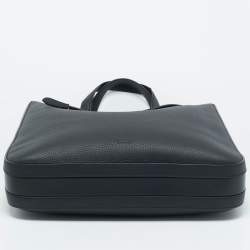 Pre Owned Burberry Black Grain Leather Olympia Tote