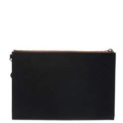 Pre Owned Burberry Black Leather Edin Zip Pouch