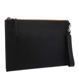 Pre Owned Burberry Black Leather Edin Zip Pouch