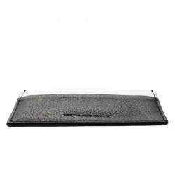 Pre Owned Burberry Black/White Leather Sandon Card Holder