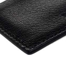 Pre Owned Burberry Black/White Leather Sandon Card Holder