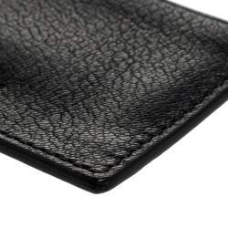 Pre Owned Burberry Black/White Leather Sandon Card Holder