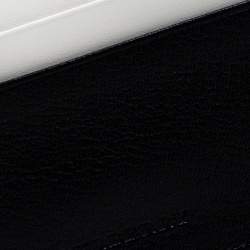 Pre Owned Burberry Black/White Leather Sandon Card Holder