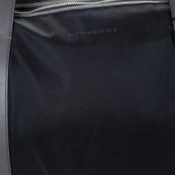 Burberry Black/Beige Nylon Large Kennedy Duffle Bag