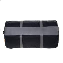 Burberry Black/Beige Nylon Large Kennedy Duffle Bag