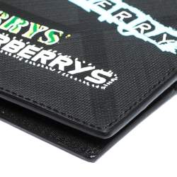 Burberry Black Printed Check Coated Canvas Bill Bifold Wallet