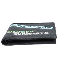 Burberry Black Printed Check Coated Canvas Bill Bifold Wallet