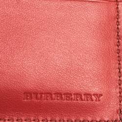 Burberry Red Perforated Leather Bill Bifold Wallet