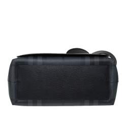Burberry Black Check PVC and Leather Large Burleigh Messenger Bag