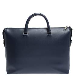 Burberry Blue Leather Manchester Briefcase