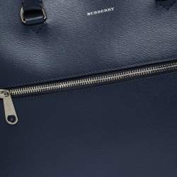 Burberry Blue Leather Manchester Briefcase