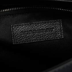 Burberry Black Check PVC and Leather Large Burleigh Messenger Bag