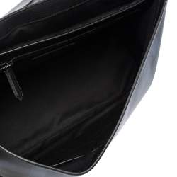 Burberry Black Check PVC and Leather Large Burleigh Messenger Bag